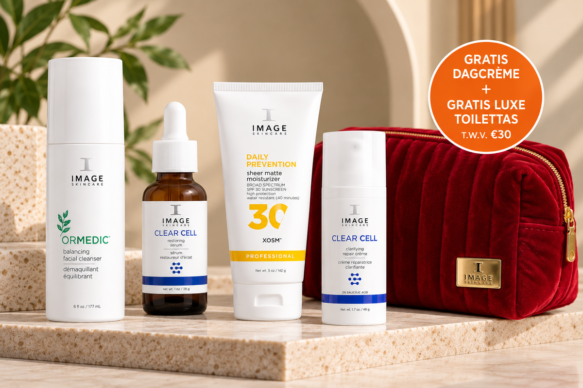 IMAGE Skincare Acné Gevorderd Gift Set – 3 Producten + Gratis Dagcrème & Luxe Toilettas