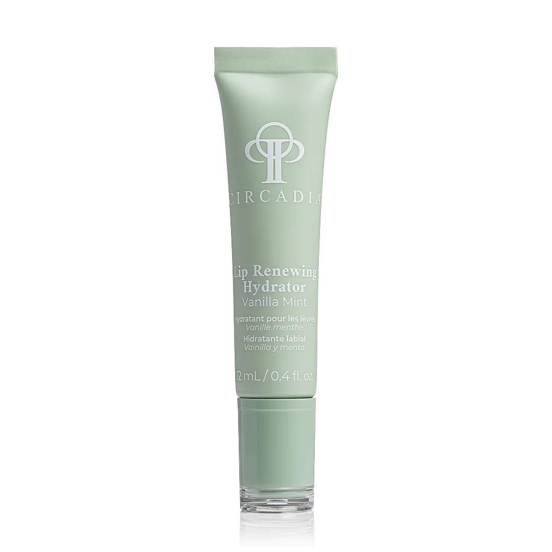 Tube Circadia Lip Renewing Hydrator – Vanilla Mint 12 ml in witte verpakking met zilveren dop.