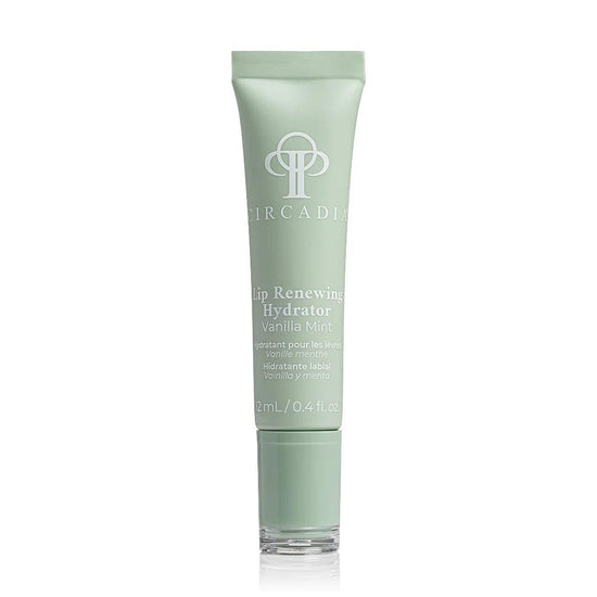 Tube Circadia Lip Renewing Hydrator – Vanilla Mint 12 ml in witte verpakking met zilveren dop.